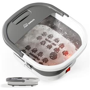 Snailax Pediluvio e Massaggiatore con Funzione Riscaldante, Pediluvio Pieghevole con Funzione Bolle & Massaggio Vibrante, Pediluvio Elettrico con Controllo Temperatura (25-42℃), Regalo per Donne Uomini