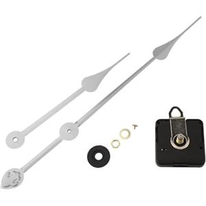 Vootnifig Kit di Ricambio per Meccanismo di Movimento Dell'orologio A Lancette Lunghe, Silenzioso al Quarzo, per Orologi da Parete Grandi, 50-60 Cm, Riparazione Fai da Te (Argento 2)