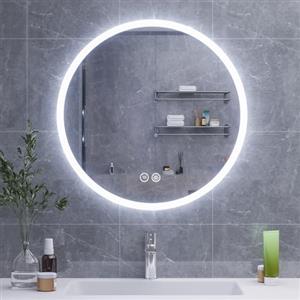HySail Specchio Bagno con Luce LED, Specchio in Argento HD 5 mm, 3 Temperature di Colore e Luminosità Regolabile, Specchio LED da Parete con Interruttore Touch