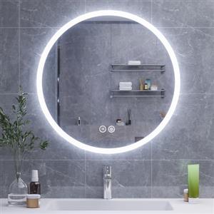 HySail Specchio Bagno con Luce LED, Specchio in Argento HD 5 mm, 3 Temperature di Colore e Luminosità Regolabile, Specchio LED da Parete con Interruttore Touch