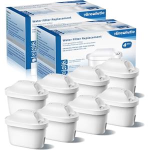 BREOILUTLE Filtri, Compatibili con Brita Maxtra+ Plus, Maxtra Pro All-in-1 Filtro, Filtro per Bollitore Compatibile Con Brita Mavea Filtri per acqua, 8PCS Filtro By BREOILUTLE, Riducono Cloro,Odori