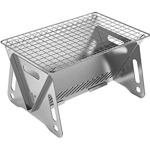 ZWWAAZHF Stufa a legna Fornello da campeggio Picnic BBQ Cooker/Portatile Pieghevole Zaino con Grill-Griglia per Outdoor Accessori Interni Accessori/ventilatore Termometro da campeggio