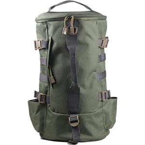 Générique Borsa per attrezzatura da pesca con supporti per canna da pesca - Zaino per attrezzatura da pesca, grande capacità, contenitore per mulinello, organizzatore di fionda, costruzione in tessuto Oxford