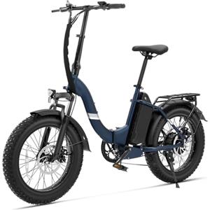 Touroll Bicicletta Elettrica, S2 Blu, bici elettrica pieghevole, 20×4.0 fat bike elettrica, 48V 15Ah Batteria Rimovibile, Autonomia 150KM, electric bike Pedalata Assistita
