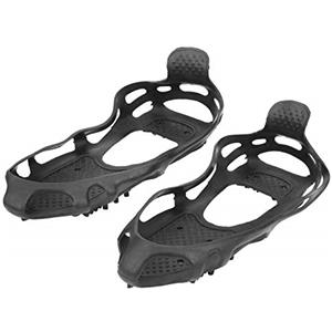 RiToEasysports Ramponi da Ghiaccio a 24 Denti, Tacchette con Impugnature Chiodate Antiscivolo con Gomma TPE in Acciaio Inossidabile per Scarponi da Ciaspole su Ghiaccio Montagna
