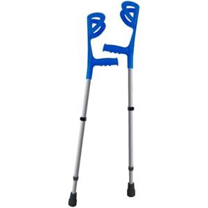 Cura Farma® Active Coppia Stampelle per Avambraccio Canadesi, Adatte a Recupero Post-Operatorio Terapia Ortopedica, Altezza Facilmente Regolabile, Alluminio BLU Robusto e Leggero x2