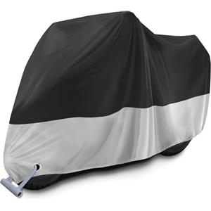 Zepphi Telo Coprimoto Impermeabile, XXL Pertura Moto con Fori di Blocco, Copri Motos da Esterno Anti UV e Antivento, Antifurto Copertura Motociclo per Moto Motorino Motocicletta - 245x105x125cm