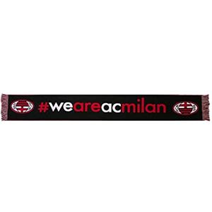 Milan AC AC Milan Sciarpa Ufficiale We Are Acrilico Unisex Rosso Nero Prodotto Ufficiale Licenza Doppia Grafica Multicolor M