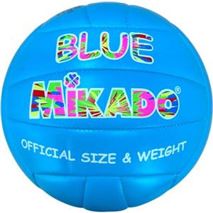 Mikado Sport Pallone da Pallavolo - Modelli Italia e Modelli Logo - Palla Beach Volley - Misura Grande per Partita Allenamento - Adulti Ragazzi Bambini (BluWave)