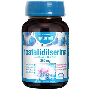Naturmil Fosfatidilserina 200 mg - Integratore Alimentare con Vitamina B6 e Zinco, 60 Capsule