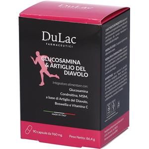 Dulàc Glucosamina e Artiglio del Diavolo - Integratore per Articolazioni con Boswellia, MSM, Collagene e Vitamina C - 90 Capsule