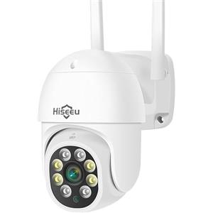 Hiseeu 5MP 360° Telecamera wifi Esterno con Visione Notturna a Colori,5MP PTZ IP telecamera di Sorveglianza,Audio Bidirezionale,Tracciamento Automatico,Rilevamento del Umano,IP66