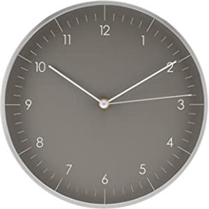 LUUK LIFESTYLE Orologio da Parete Particolari Moderni (24cm) Quarzo con Meccanismo Silenzioso, Inaugurazione Regalo Casa Nuova, Ideale per Cucina, Salotto, Soggiorno, Ufficio, Grigio e Argento