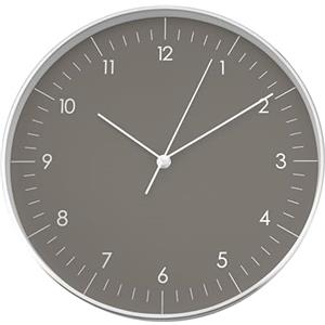 LUUK LIFESTYLE Orologio da Parete Cucina Silenzioso senza Ticchettio (31cm) diametro, Regalo Inaugurazione, Moderno Design, Ideale per Salotto, Soggiorno, Ufficio, Ingresso, Grigio scuro e Argento
