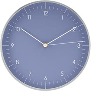 LUUK LIFESTYLE Orologio Parete Moderno, 24 cm Quarzo con Meccanismo Silenzioso, Minimalista Design, Regalo Casa Nuova, Ideale per Cucina, Salotto, Soggiorno, Ufficio, Camera da letto, Blu e Argento