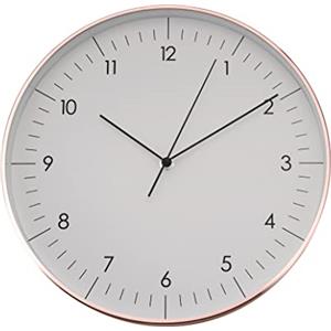 LUUK LIFESTYLE Orologio da Parete Design Silenzioso senza Ticchettio (31cm), Regalo Inaugurazione, Ideale per Cucina, Salotto, Bagno, Soggiorno, Ufficio, con Lancetta dei secondi, in Bianco e Oro Rosa
