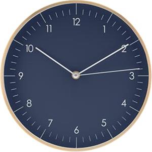 LUUK LIFESTYLE Orologio da Parete Piccolo Decorativo (24cm), Minimalista Design, Silenzioso senza ticchettio, Regali Inaugurazione, Ideale per Cucina, Salotto, Soggiorno, Ufficio, in Blu e Oro