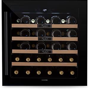 KLARSTEIN Cantinetta Vino Refrigerata a Zona Singola per Interno/Esterni, Frigo Bar, Cantina Vino con Vetrina, Mini Frigo con Protezione UV, Frigorifero Piccolo Touch Control 5-20°C, 92L 36 Bottiglie