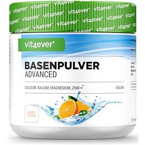 vit4ever Polvere Alcalina 360 g (72 Porzioni) - Alto Dosaggio con Magnesio, Potassio, Calcio e Zinco in Forma di Citrato - Vegano, Gusto Arancia, Ben Solubile, Senza Zucchero e Additivi Inutili