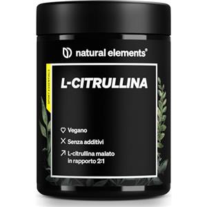 natural elements L-citrullina malato in polvere 2:1 - 500 g di polvere - ideale prima dello sport - vegano, elevata purezza, ad alto dosaggio, senza additivi - prodotto e testato in laboratorio in Germania