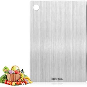Pavlleen Tagliere in acciaio inox, Tagliere in Titanio per Cucina, Igiene e Durata Tagliere, per tagliare carne, pane, verdura, frutta (30 x 20 cm)