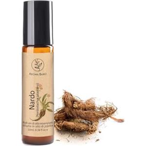 AROMA BANO Roll On Olio Essenziale di Nardo 10ml con Olio di Jojoba - 100% Naturale Pronto all'Uso - Oli Essenziali Naturali per Aromaterapia, Relax, Anti Stress e Benessere - Profumo Caldo e Avvolgente