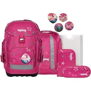 ergobag maxi set Set di 6 pezzi, zaino scolastico, cartella ergonomica, ideale per bambini grandi a partire dalla prima elementare StarlightBear - Pink