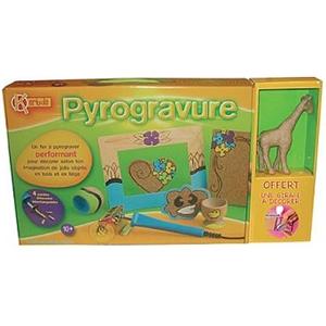 KERLUDE Kit pirografia, ferro per pirografo, 4 punte di supporto e 4 rondelle di legno