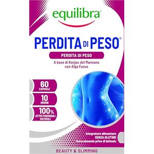 Equilibra Integratori Alimentari, Integratore a Base di Fibra di Konjac e Alga Fucus, per Normale Metabolismo e Normale Funzione Tiroidea, Senza Glutine, 60 Capsule
