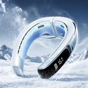 RANVOO AICE LITE MAX 2026 Condizionatore per collo con IA Raffreddamento Rapida Reale, Ventilatore da Collo Ricaricabile 6000 mAh, Flusso D'Aria a a 720°, Regalo Estate Ideale per Mamma, Bianco Pile