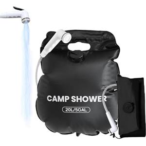 Qidures Sacca Doccia da Campeggio - Set da Bagno All'Aperto 20L,Sacca Doccia con Riscaldamento Solare - per Viaggi, Gite su Strada, Nuoto, Campeggio, Sport, Escursioni in Camper E Dormitorio