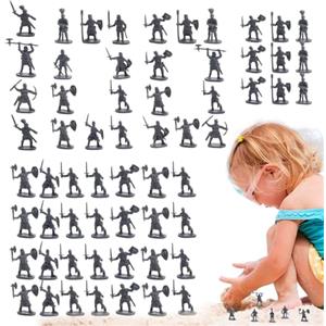 Yjkedfh Soldatini Uomini - Miniature Militari in Plastica | 100 Statuine Antiche per Giochi Educativi di Ruolo Feste Bambini e Bambine