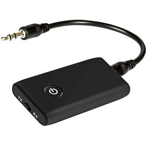 Xrten Adattatore Bluetooth 5.0 Trasmettitore,3.5mm Jack Adattatore,2-in-1 Wireless Ricevitore Bluetooth,per PC/TV/impianto audio Cuffie MP3/MP4 Altoparlante HiFi Radio