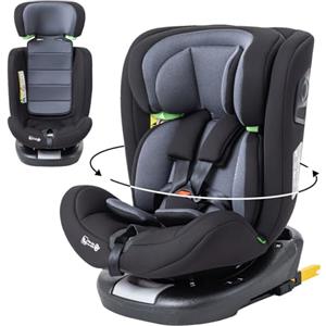Zkiprm Zkipm Seggiolino auto 0 A 12 Annim, 360° Girevole Seggiolino, ISOFIX + LATCH,Fodera rimovibile e lavabile/Cinture di Sicurezza a 5 Punti/Regolazione Altezza Poggiatesta a 12 Posizioni (0-36 kg)