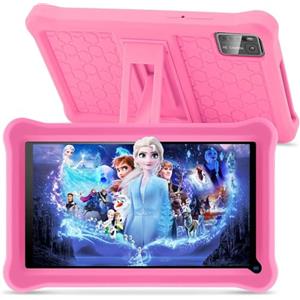 SANNUO Tablet per bambini 7 pollici, Android 13, 8 GB RAM + 64 GB ROM (espandibile 256 GB), controllo genitori, schermo HD IPS, certificato GMS, Wi-Fi, tablet educativo bambini con custodia (Rosa)