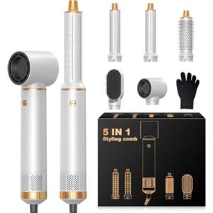 OKWRAP Air Styler Asciugacapelli 5 in 1, Multistyler 5 in 1, Asciugacapelli, Arricciacapelli Automatico, Spazzola Capelli, Ideale Per Capelli Lisci, Boccoli e Voluminosi