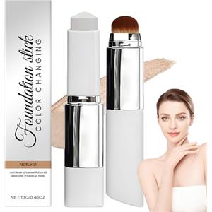 Looxbety Fondotinta Coreano Stick Cambia Colore con Pennello, Fondotinta Coreano Auto Adattivo, Fondotinta Stick 2 in 1, Coprenza Naturale, Leggero, Idratante e Duraturo (Naturale)