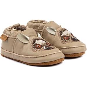 Mikk-line Scarpine per gattonare per bambini - Morbide scarpine primi passi in pelle con suola in camoscio antiscivolo - Pantofole stampate con motivo animali e fodera in lino per bambini e bambine