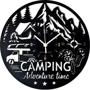 Instant Karma Clocks | Orologio da Parete Camping Adventure Time | Design Montagna Natura Viaggio | Decorazione per Amanti Outdoor Camper Escursionismo | Idea Regalo Originale