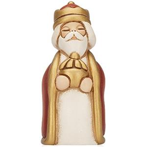 THUN - Re Magio Baldassarre con Incenso - Versione Rossa - Statuine Presepe Classico - Ceramica - I Classici