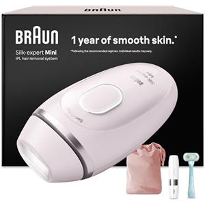 Braun Silk·Expert Mini Epilatore Luce Pulsata Smart, Epilazione Laser Peli Donna a Casa, Riduzione Permanente dei Peli, con Pochette, Mini Depilatore Viso, Rasoio Gillette Venus, Pl1112