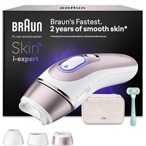 Braun Skin I·Expert Epilatore Luce Pulsata Smart, Epilazione Laser Peli Donna a Casa, Riduzione Permanente dei Peli, App Gratuita, Pochette, Rasoio Gillette Venus, 3 Testine, Pl7311