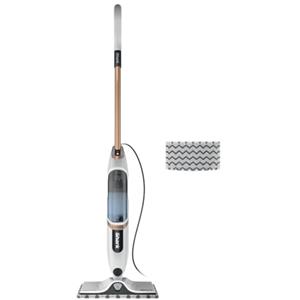 Shark SteamSpot tecnologia Steam Blaster per pavimenti duri, scopa a vapore, senza sostanze chimiche, serbatoio rimovibile, 2 panni cattura sporco Dirt Grip lavabili in lavatrice, bianco/rame, S2001EU