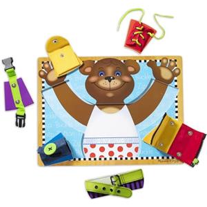 Melissa & Doug Tavola attività Orsetto, - Tavola Multiattività in Legno, Gioco Educativo con Forme da Inserire e Abilità Motorie, Regalo per Bambini e Bambine, 3+ Anni