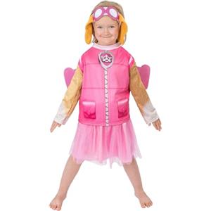 Chaks - Costume da bambina Skye, outfit ufficiale Paw Patrol, set di 4 pezzi con fascia per capelli, ali, maglietta e pantaloni per Carnevale