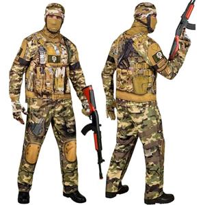 W WIDMANN MILANO Party Fashion - Set costume da soldato con maschera, outfit completo per Halloween e Carnevale