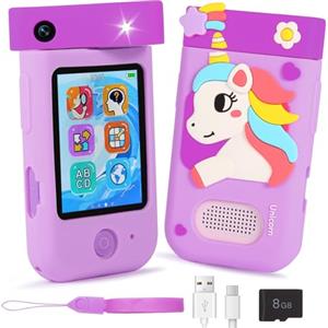 ARNSSIEN Macchina Fotografica Bambini con 180° Obiettivo,Video 1080P fotocamera per bambini con Schermo tattile & Custodia Silicone,regalo di Natale e compleanno per per 3 4 5 6 7 8 anni, A200