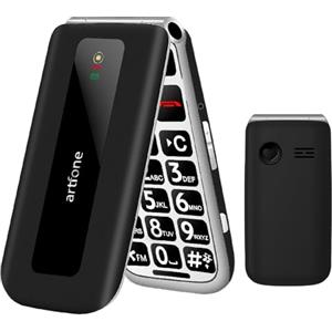 artfone F20 Nero - Telefono Cellulare per Anziani丨GSM Flip Telefoni Cellulari con Tasti Grandi丨2.4" Display丨Funzione SOS丨Volume Alto丨Doppia SIM丨Batteria da 1300 mAh丨Funzione di orario丨Torcia丨Radio