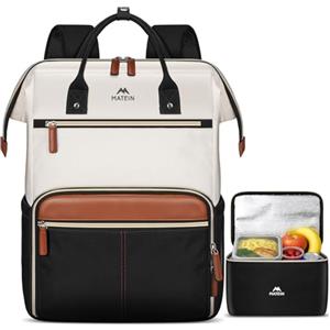 MATEIN Zaino PC 15,6 Pollici con Borsa Termica Porta Pranzo Rimovibile, Zaino Lavoro Donna Antifurto per Insegnanti e Infermiere, Multitasche Zaini da Viaggio Aereo EasyJet per Ufficio, Università