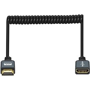 Twozoh Cavo adattatore HDMI a spirale, 4K a spirale HDMI maschio a femmina, cavo di prolunga 2.0 (estensione fino a 1,5 m)